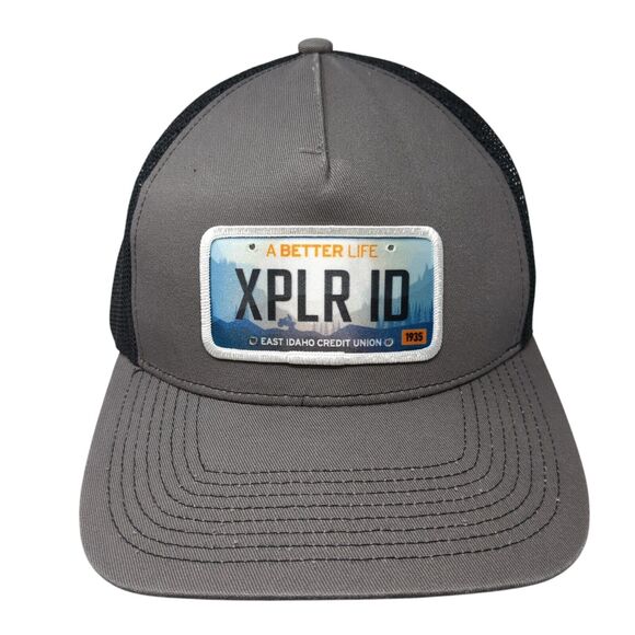 A Better Life XPLR ID East Idaho Credit Union Trucker Hat Gray OS Mesh Back OC - Picture 1 of 9